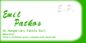 emil patkos business card